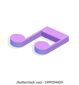 Isometric 3d Music Notes Music Icon Vector Illustration