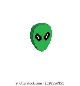 Isométrica 3d pixel alien icon pixel ar tUFO icon vetor element para jogo de 8 bits