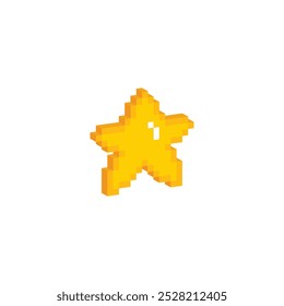 Isometrische 3D Pixel Art Star Icon Vektor 8 Bit