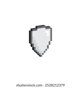 Isométrica 3d pixel shield icon vetor de 8 bits