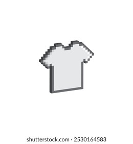 Muestra isométrica del icono de la camiseta del pixel 3d para el juego de 8 pedazos