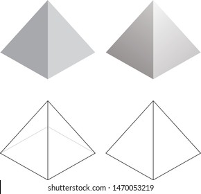 Isometric 3d Pyramid Triangle Shapes Vector Illustration
