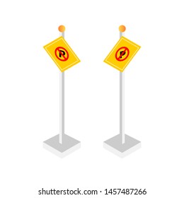 isometric 3d of road sign No parking infrastructure 