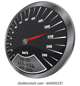 Isometric 3D speedometer. Vector eps10.