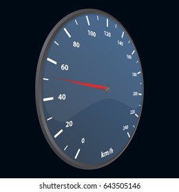 Isometric 3D speedometer. Vector eps10.