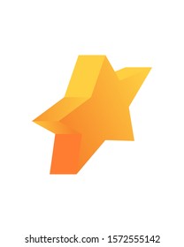 Isometric 3d Star icon. Rating vector bookmark pictogram. Special symbol for best business. Vector Illustration in modern flat style