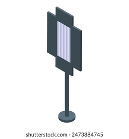 Isometric 3d street advertising billboard showcasing modern urban outdoor marketing display in the city, with an empty blank panel for advertisement and promotional message
