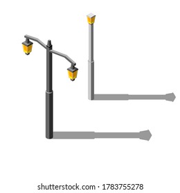 Isometric 3D Street Lamp Posts Estilo de diseño de vectores