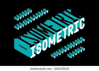 Isometric 3d Style Font, Typography Design, Alphabet Letters And Numbers Vector Illustration