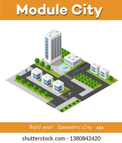 Isometric 3d trees forest nature elements white background for landscape design. illustration isolated. Icons for city maps, games and your town