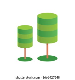Isometric 3d trees forest nature elements white background for landscape design. Vector illustration isolated. Icons for city maps, games