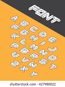 Isometric 3d Type Font Set. Vector Illustration