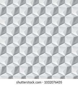 Isometric 3d Vector Background with Cubes. Futuristic Geometric Seamless Pattern. Optical Illusion of Volume