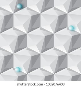 Isometric 3d Vector Background with Cubes. Futuristic Geometric Seamless Pattern. Optical Illusion of Volume