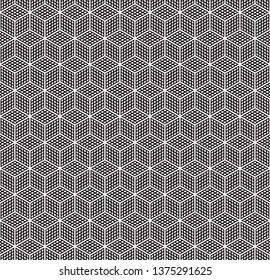 Isometric 3d Vector Background with Cubes. Futuristic Geometric Seamless Pattern.
