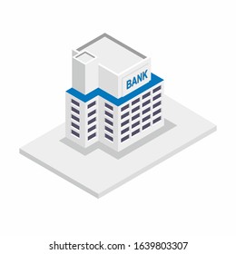Isometric 3D vector of bank building