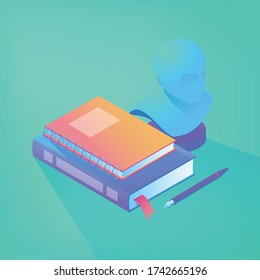 Isometric 3d vector design of a business objects