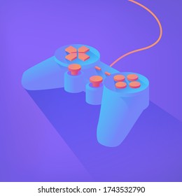 Isometric 3d vector design of a joystick