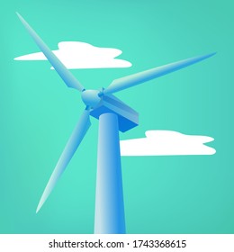 Isometric 3d vector design of a 
wind-power generato