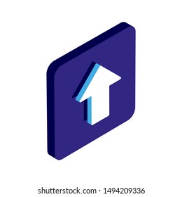 Up isometric 3d vector icon blue