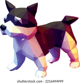 Isometrische 3D-Vektorgrafik von Hund einzeln auf weißem Hintergrund.