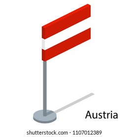 Isometric 3D vector illustration flags of countries collection. Flag of Austria