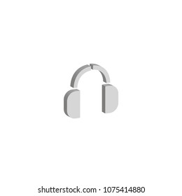 Isometric 3D vector illustration of headphone icon