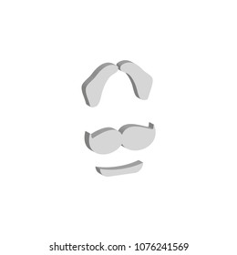 Isometric 3D vector illustration of mustace icon