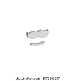 Isometric 3D vector illustration of mustache