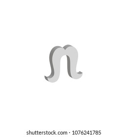 Isometric 3D vector illustration of mustache icon