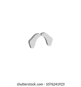 Isometric 3D vector illustration of mustache icon