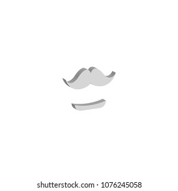 Isometric 3D vector illustration of mustache, beard icon
