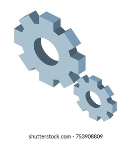 Isometric 3D vector illustration oncept gear for the work of the industry