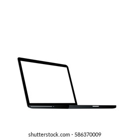 Isometric 3d vector illustration of open laptop isolated on white