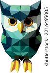 Isometric 3d vector illustration of owl isolated on white background.
