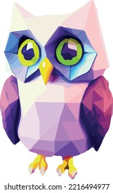 Isometric 3d vector illustration of owl isolated on white background.
