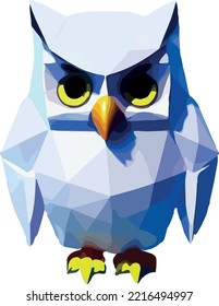 Isometric 3d vector illustration of owl isolated on white background.