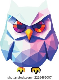 Isometric 3d vector illustration of owl isolated on white background.