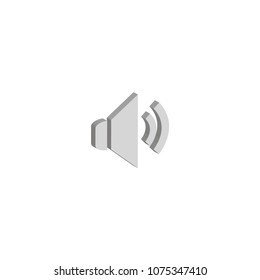Isometric 3D vector illustration of sound
