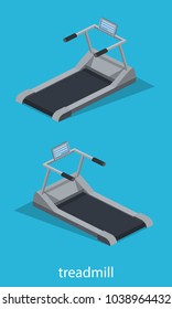 Isometric 3D vector illustration Treadmill for sports