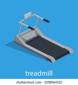 Isometric 3D vector illustration Treadmill for sports