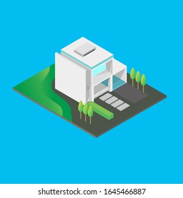 Isometric 3d vector modern house
