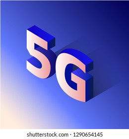 Isometric 5G network illustration