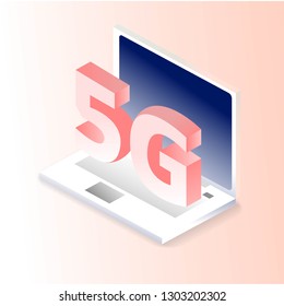 Isometric 5G network illustration