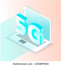 Isometric 5G network illustration