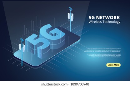 isometrische 5g neue WLAN-Internetverbindung gratis Vektor