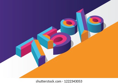 Isometric 75% percent off, 3D sale background, colorfull polygonal triangle object. Eps10 Vector.