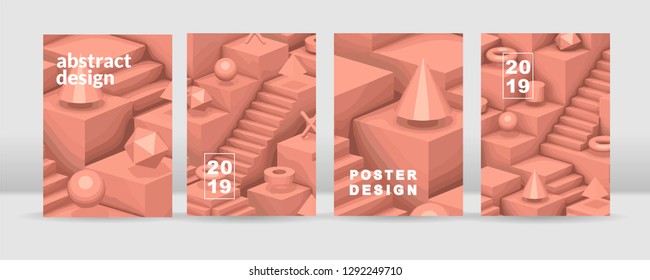 Isometric abstract background. It can be used for posters, cards, flyers, brochures, magazines and any kind of cover. EPS 10
