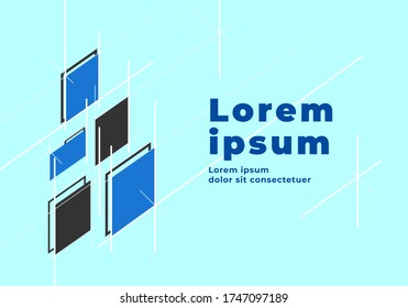 Isometrischer abstrakter Hintergrund, Kompositionen dynamischer geometrischer Formen, flacher und sauberer Stil, Anwendbar für alle grafischen Arbeiten.
