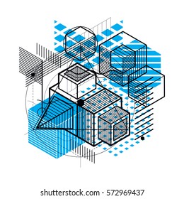 Isometric Abstract Background Lines Other Different Stock Vector ...